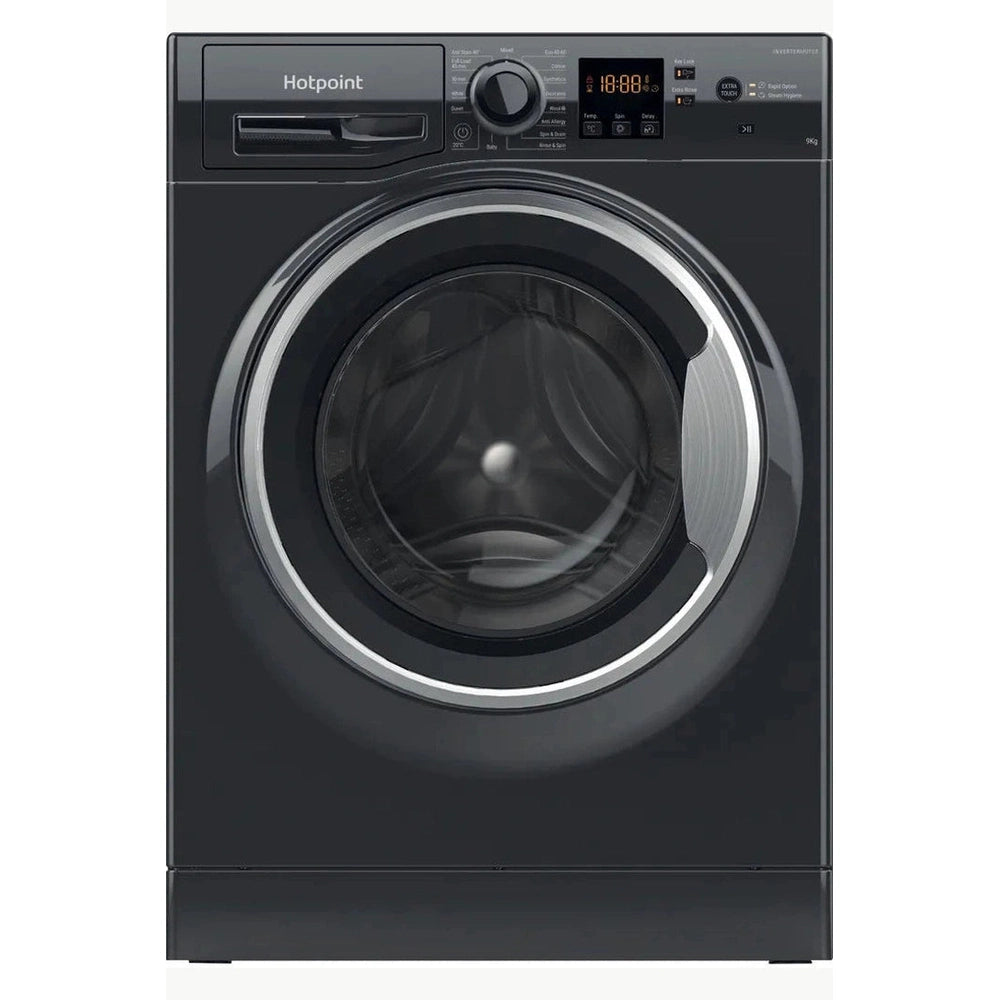 Black Hotpoint Washing Machine 9KG 1600spin