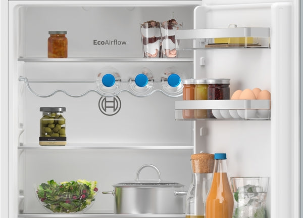 Bosch Series 4, Built-in fridge-freezer with freezer at bottom, 177.2 x 54.1 cm, sliding hinge FROST FREE