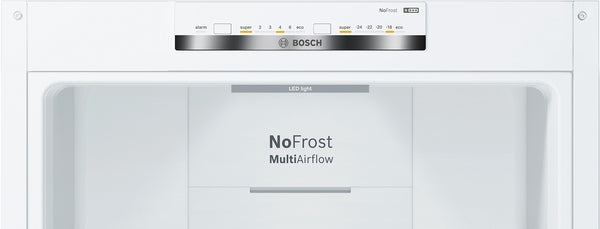 Bosch Series 4, Free-standing fridge-freezer, 203 x 60 cm, White, Total No Frost