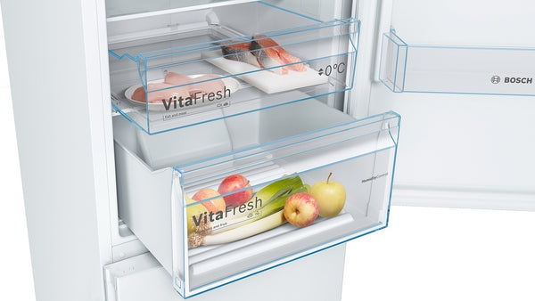 Bosch Series 4, Free-standing fridge-freezer, 203 x 60 cm, White, Total No Frost