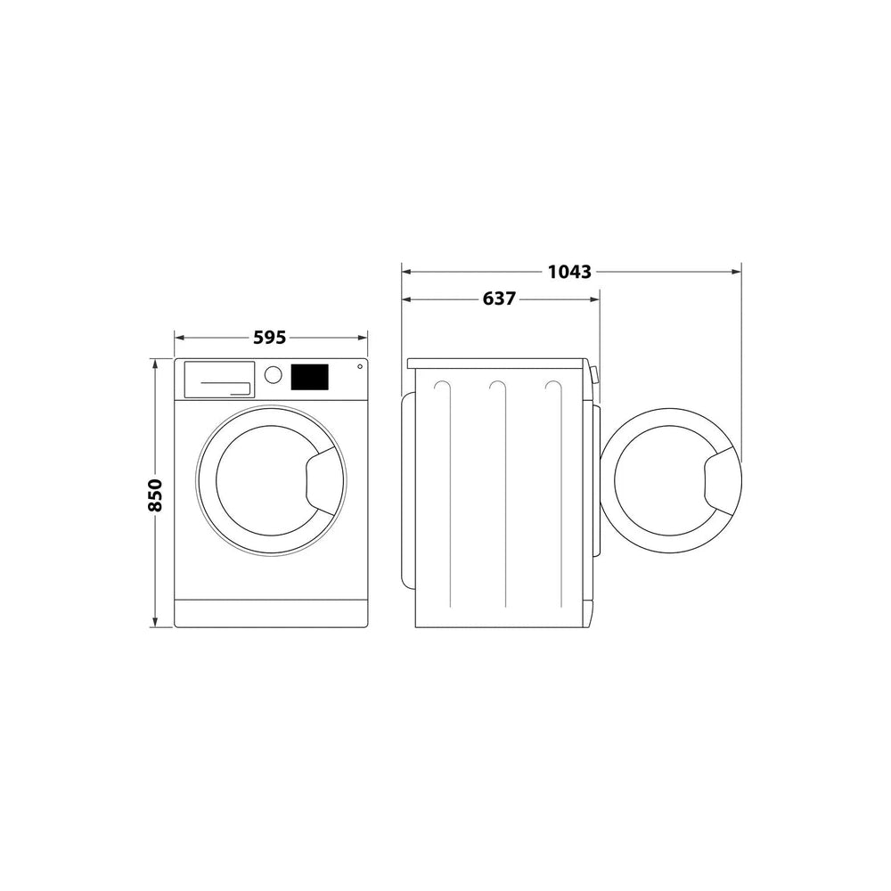 Black Hotpoint Washing Machine 9KG 1600spin