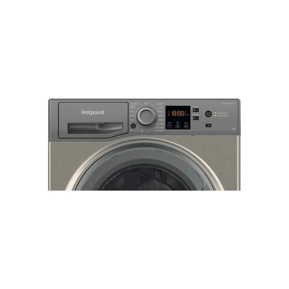 Hotpoint 7KG Freestanding Washing Machine with Steam - Graphite
