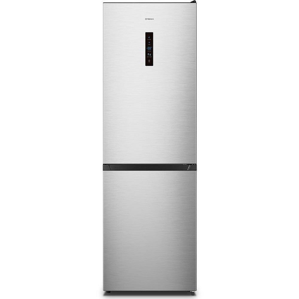 Teknix Fridge Freezer - Inox Silver 340L Frost Free 60/40 split