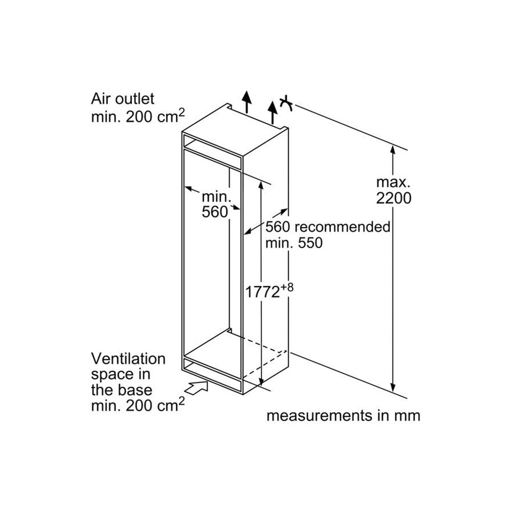Neff Integrated Fridge Freezer 70/30 fixed hinge