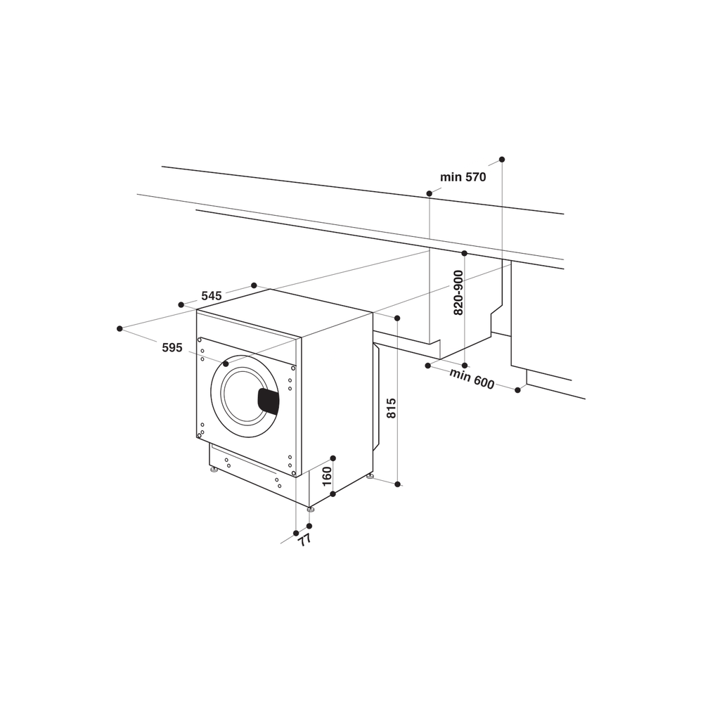 Hotpoint Integrated Washing Machine 7KG 1400rpm