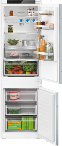 Bosch Series 4, Built-in fridge-freezer with freezer at bottom, 177.2 x 54.1 cm, sliding hinge FROST FREE