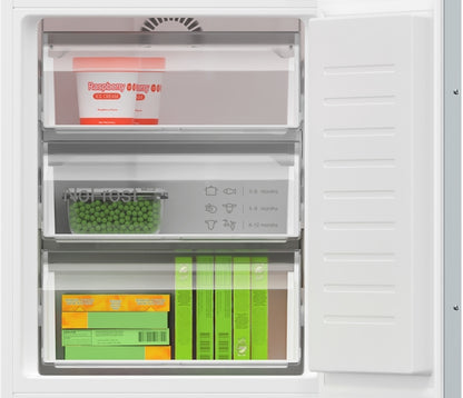 Bosch Series 4, Built-in fridge-freezer with freezer at bottom, 177.2 x 54.1 cm, sliding hinge FROST FREE