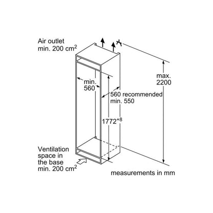 Neff Integrated Fridge Freezer 70/30 fixed hinge
